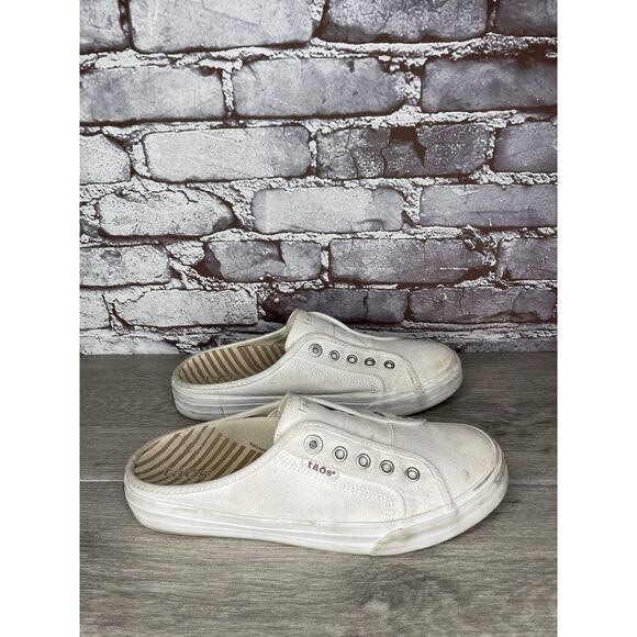 TAOS Ez Soul White Canvas Fabric Slip On Mule Sneakers Women’s Sz 9.5M US/40EU - Picture 11 of 16